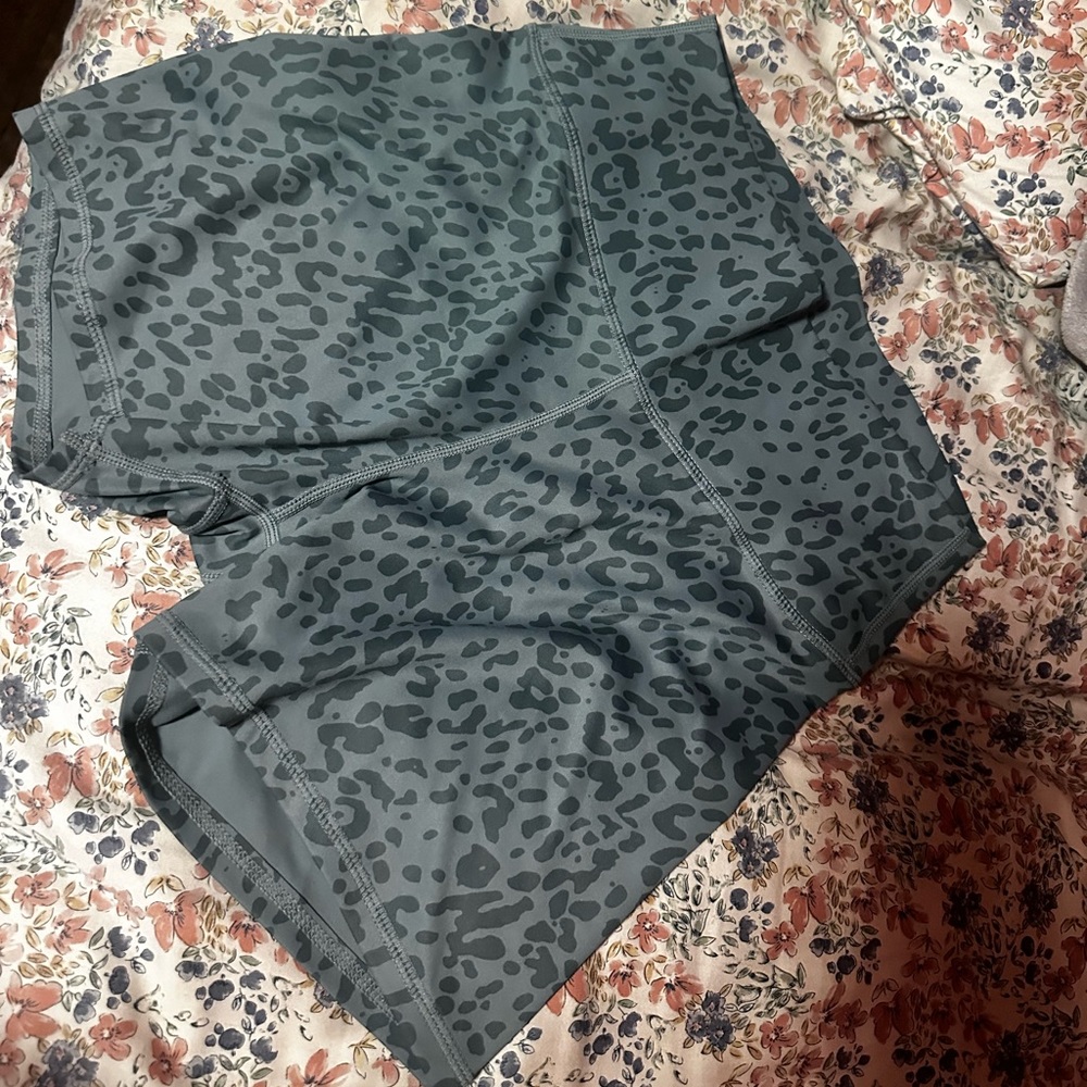 Green/blue cheetah shorts